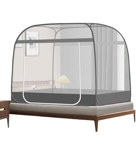 Amazon｜GEBYUI ワンタッチ箱型蚊帳｜一人用折りたたみ式で全方位防虫